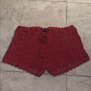 Forever 21 knitted red shorts